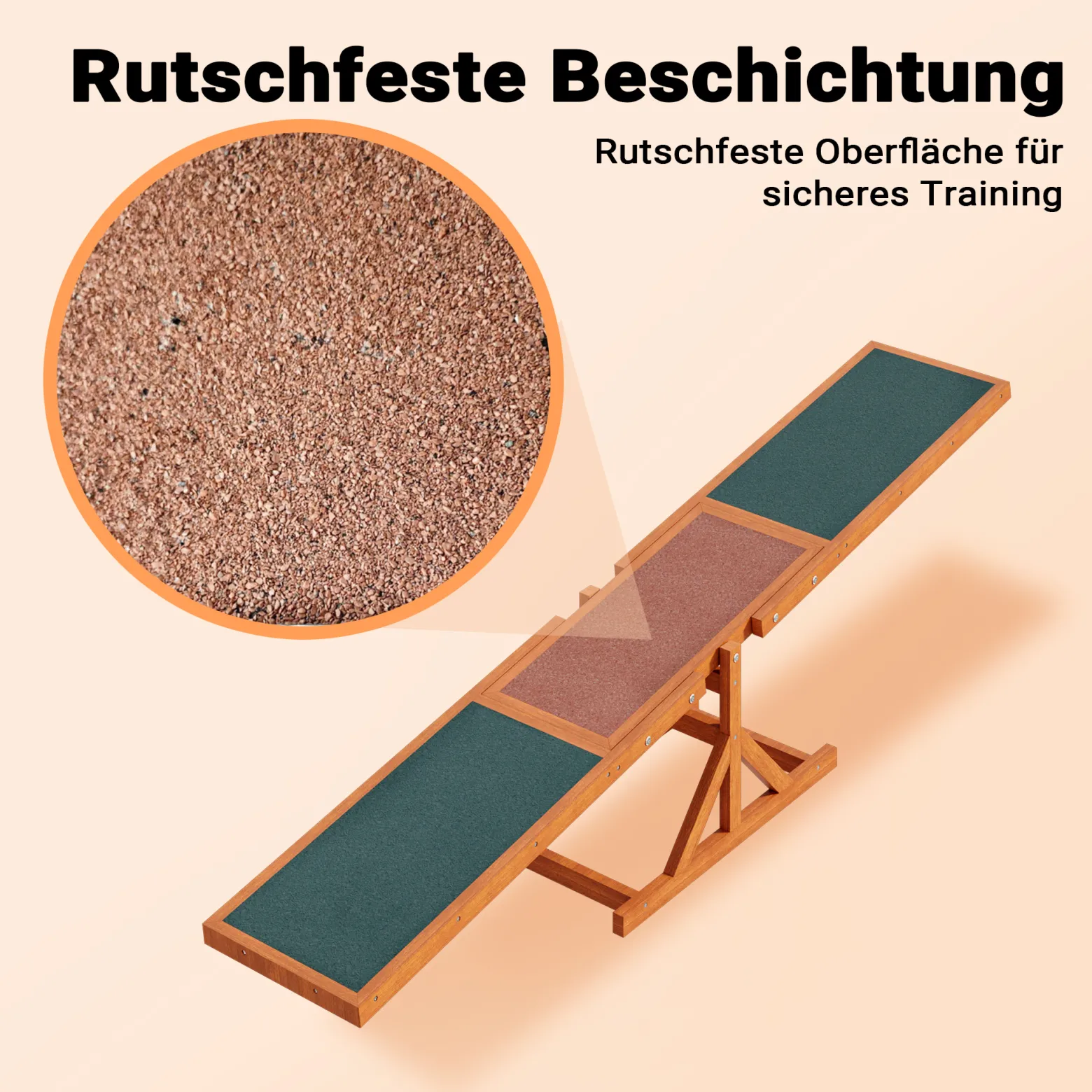 Wiltec Hundewippe 180x30x30cm für kleine & große Hunde zum Hundesport z.B. Agility Training, aus Holz, Spielerische Förderung der Kondition