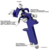 Wiltec HVLP Lackierpistole H2000P, 0,8 mm 0,5 mm Düse, 125 ml Becher, 280 mm Strahlbreite, Spritzpistole Sprühpistole Airbrushpistole