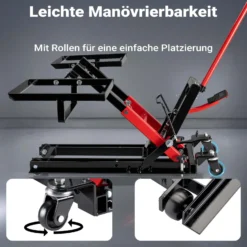 Wiltec Hydraulik-Heber 3 in 1, Motorradheber bis 300 kg, Quad Hebebühne Hubhöhe bis 53 cm, Mobile Hebebühne für ATV, Rasenmäher, Motorräder