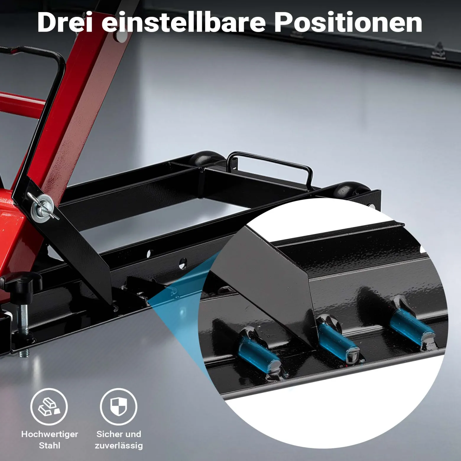 Wiltec Hydraulik-Heber 3 in 1, Motorradheber bis 300 kg, Quad Hebebühne Hubhöhe bis 53 cm, Mobile Hebebühne für ATV, Rasenmäher, Motorräder