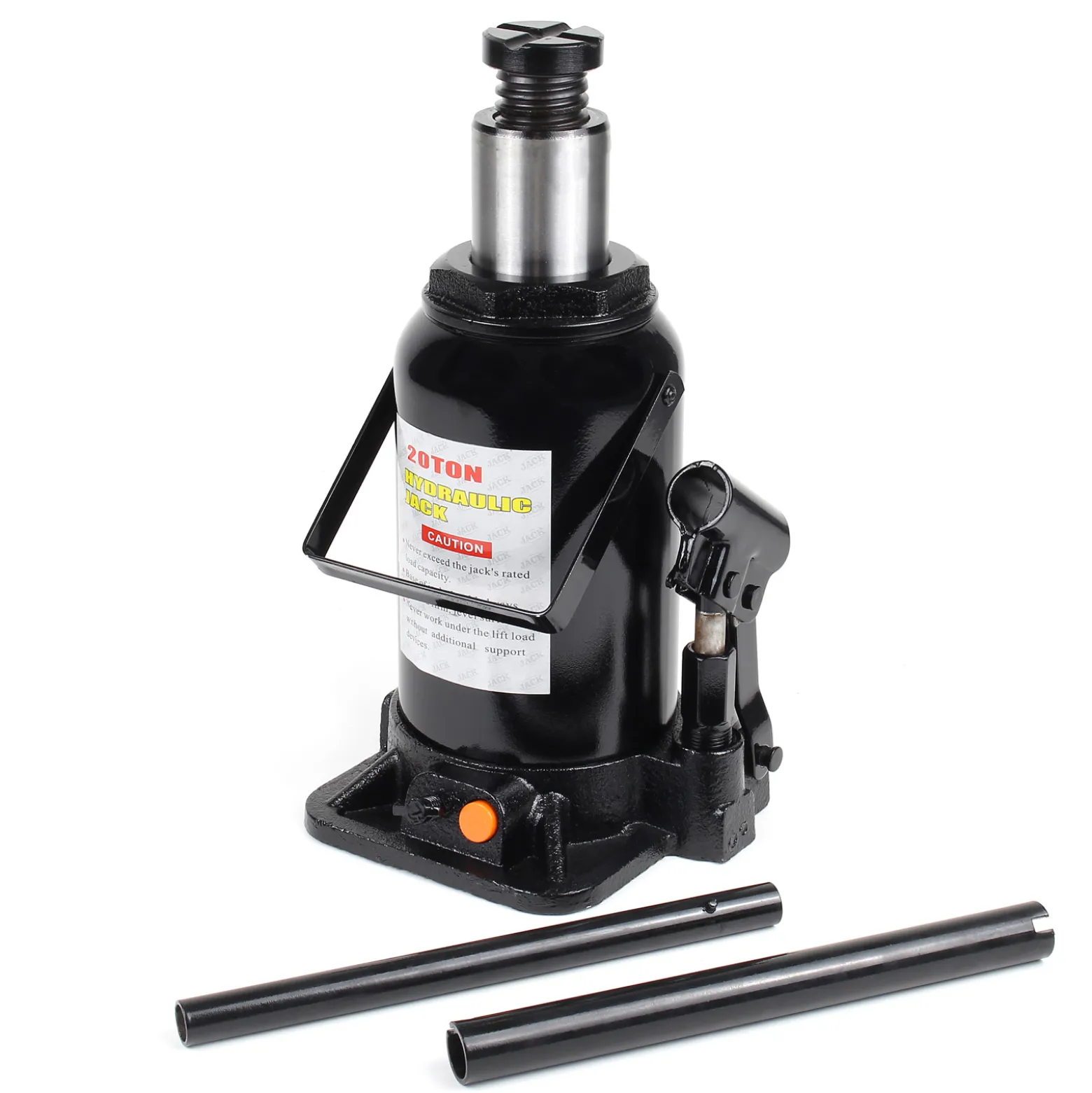 Wiltec Hydraulischer 20t Flaschen-Wagenheber, Stempelwagenheber mit Slow down Funktion, Autoheber 244-449 mm