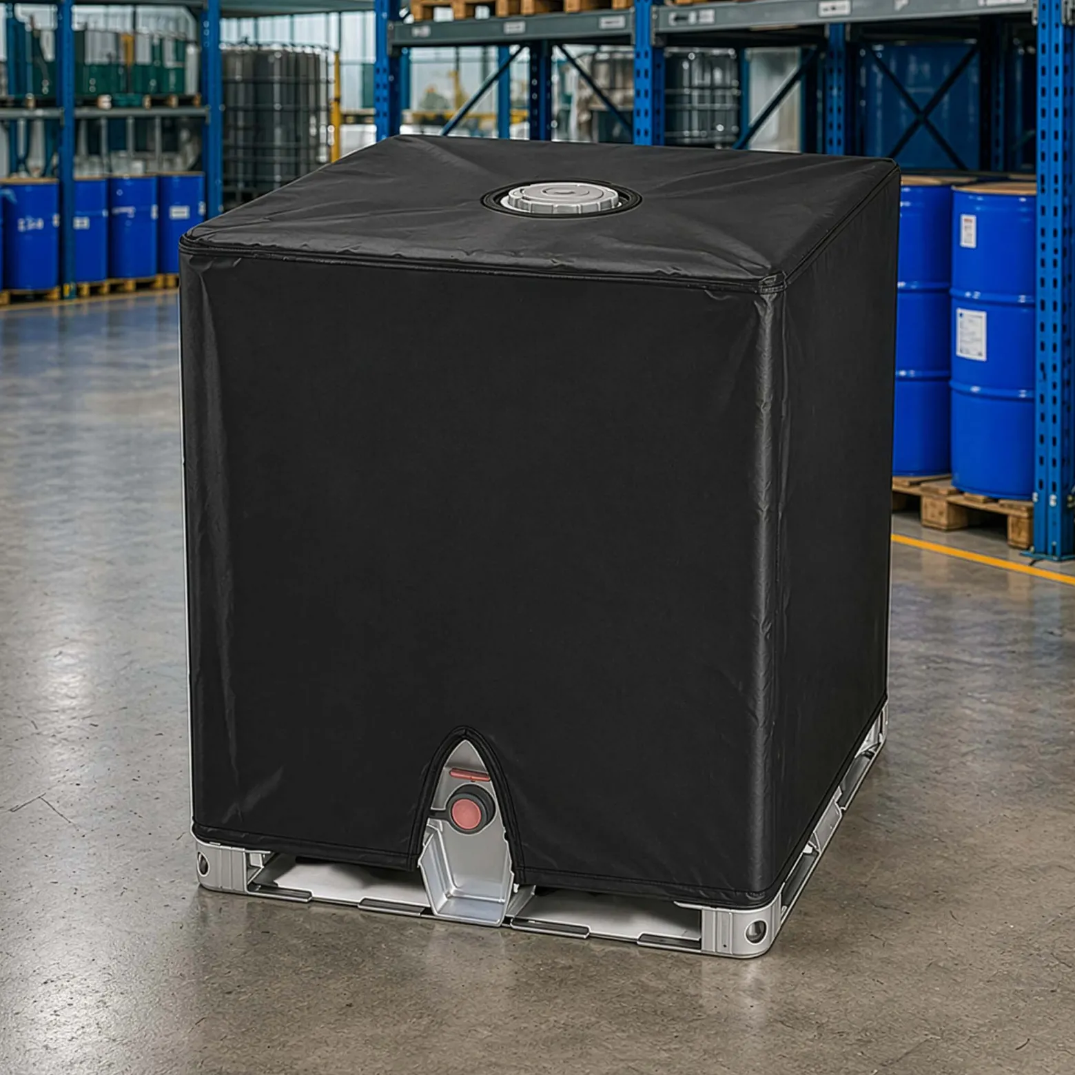 Wiltec IBC Container Abdeckplane – 1 x 1,2 x 1,16 m – aus Hart Propylen – Schutzhaube Haube Regenschutz für 1000 l Regenwassertank