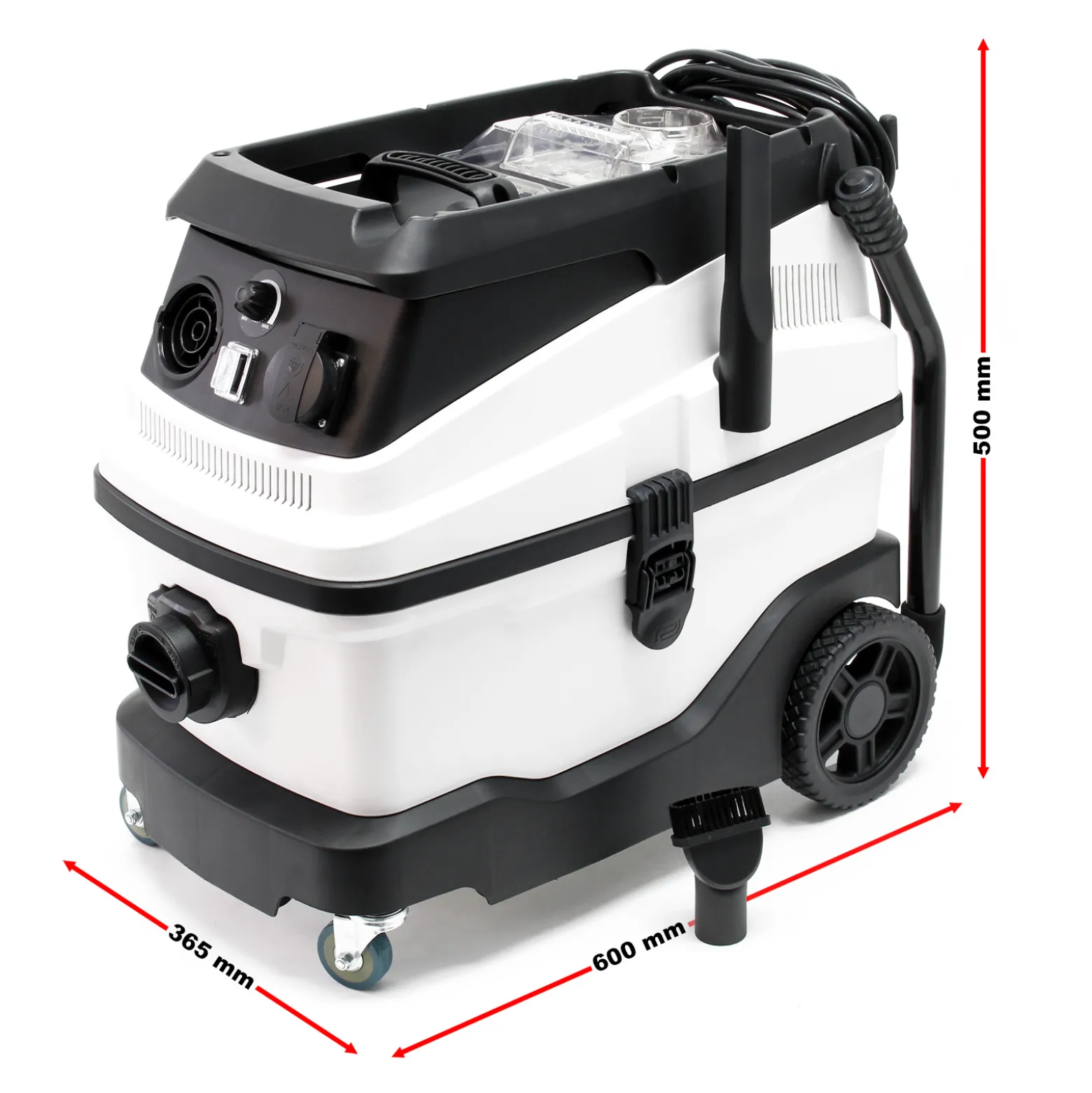 Wiltec Industriestaubsauger 1600 Watt & 30 Liter Behälter, Nass- und Trockensauger mit 3-fach Filtersystem & Blasfunktion, Mehrzwecksauger mit Zubehör