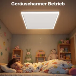 Wiltec Infrarot Deckenheizung 370 W, Infrarotheizung Deckenmontage mit LED-Beleuchtung 65,5 x 63 x 3,5 cm, Infrarot Heizung mit Thermostat