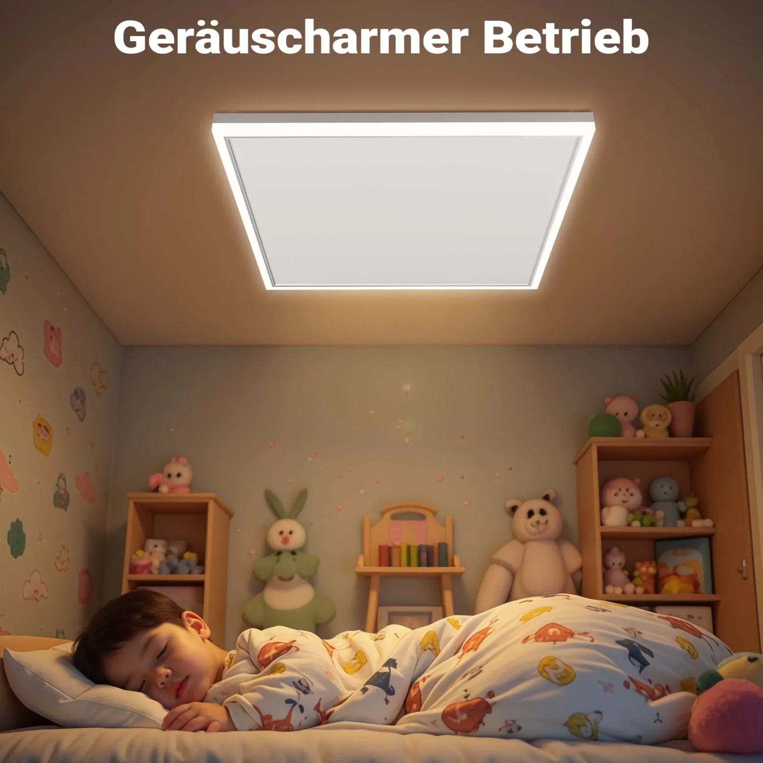 Wiltec Infrarot Deckenheizung 370 W, Infrarotheizung Deckenmontage mit LED-Beleuchtung 65,5 x 63 x 3,5 cm, Infrarot Heizung mit Thermostat