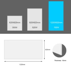 Wiltec Infrarotheizung 700 Watt inkl. WLAN-Thermostat, energieeffizienter Heizkörper mit WLAN Steuerung, Wandmontage Elektroheizung, Heizpaneel IR-Heizung