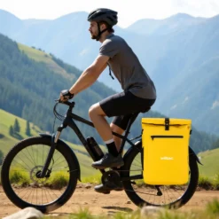Wiltec 3 in 1 Gepäckträgertasche gelb, Fahrradtasche Rucksack 25 l Stauraum, Gepäcktasche mit Laptopfach, wasserresistente Fahrrad Tasche