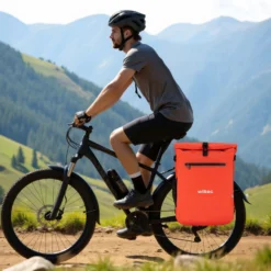 Wiltec 3 in 1 Gepäckträgertasche rot, Fahrradtasche Rucksack 25 l Stauraum, Gepäcktasche mit Laptopfach, wasserresistente Fahrrad Tasche