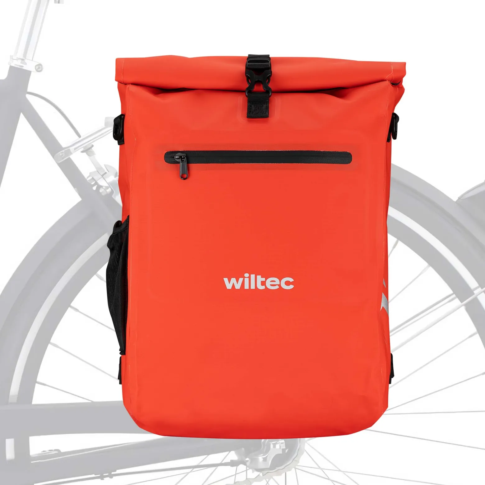 Wiltec 3 in 1 Gepäckträgertasche rot, Fahrradtasche Rucksack 25 l Stauraum, Gepäcktasche mit Laptopfach, wasserresistente Fahrrad Tasche