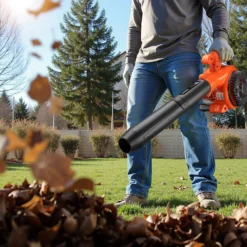 Wiltec 3in1 Laubbläser, Laubsauger u. Laubhäcksler, Laubgebläse 1 PS mit 26ccm, beninbetriebener Laubstaubsauger, Gartenhäcksler mit 50 l Fangsack