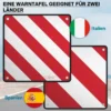 Wiltec 2in1 rot weiße Warntafel Spanien und Italien aus Aluminium mit Befestigungslöchern 500x500 mm reflektierend Warnschild für Fahrradträger und Heckträger zur Kennzeichnung überstehender Ladung