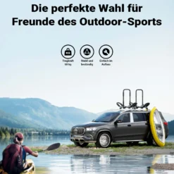 Wiltec Kajak Dachträger bis 68 kg,2 Stück, Boothalterung klappbar in J-Form aus Aluminium, Autodachträger für Kajak, Kanu inkl. Gurte