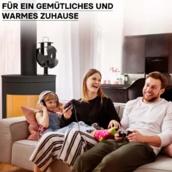 Wiltec Kaminofenventilator mit 3 Blätterm 50 bis 300°C, Ofenventilator ohne Strom, Kaminventilator für eine effiziente und umweltfreundliche Wärmeverteilung