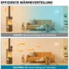 Wiltec Kaminofenventilator mit 5 Blätterm 50 bis 300°C, Ofenventilator ohne Strom, Kaminventilator für eine effiziente und umweltfreundliche Wärmeverteilung