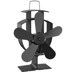 Wiltec Kaminofenventilator mit 5 Blätterm 50 bis 300°C, Ofenventilator ohne Strom, Kaminventilator für eine effiziente und umweltfreundliche Wärmeverteilung