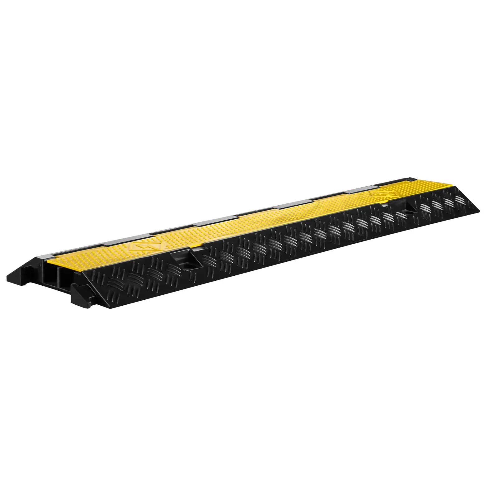 Wiltec Kanal Kabelbrücke 98 x 24 x 4,5 cm, Kabelkanal 13 t Tragkraft, Überfahrschutz bis 30 km/h, Kabel Trittschutz für Außenbereich mit 2 Kanälen, Schlauchbrücke aus PP und Gummi