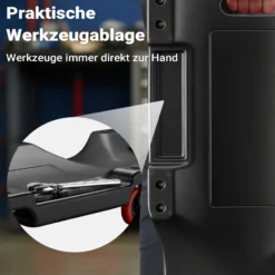 Wiltec Kfz Montageliege 90x40x9cm bis 90 kg aus Kunststoff, Rollbrett mit abnehmbarer Kopfstütze & Werkzeugfächern, Rollliege, Werkstattliege