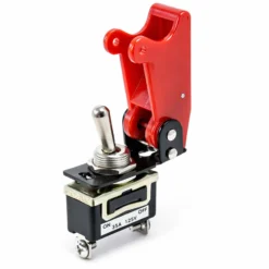 Wiltec Kill Switch ON-OFF Kippschalter für 125 V 35 A, mit roter Kappe, verplombbar, Knock Out für Tuning