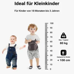 Wiltec Kinderstuhl Lernturm 46 x 46 x 90 cm aus Bambus, Lernstuhl für Kinder mit Geländer, Stehturm mit Schutzstab
