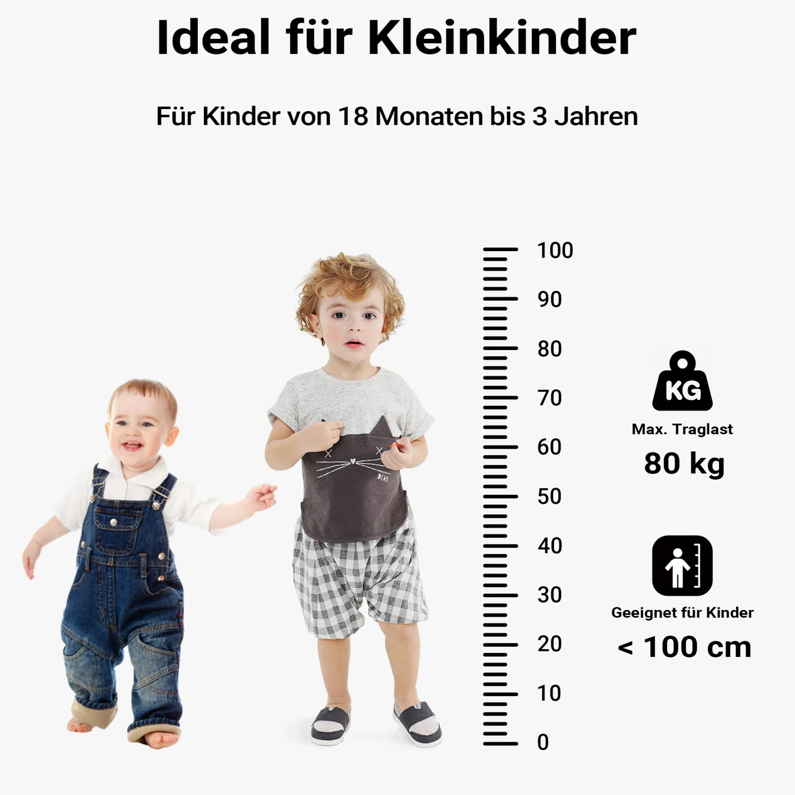 Wiltec Kinderstuhl Lernturm 46 x 46 x 90 cm aus Bambus, Lernstuhl für Kinder mit Geländer, Stehturm mit Schutzstab