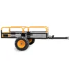 Wiltec Kippanhänger bis 450 kg für Rasentraktor, Anhänger Kipper 210 x 120 x 70 cm mit Gitter u. abnehmbaren Seitenwänden, Anhänger mit Kippfunktion