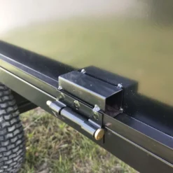 Wiltec Kippanhänger 200 x 78 x 94,5 cm bis 300 kg, Anhänger Kipper für Rasentraktor mit Gitter u. abnehmbaren Seitenwänden, Anhänger mit Kippfunktion