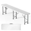 Wiltec Klappbank 180x30x43 cm Camping Sitzbank klappbar Campingbank Gartenbank Bierbank faltbar Sitzgruppe Sitzgarnitur Camping Tisch faltbar
