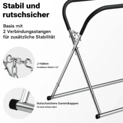 Wiltec Klappbarer Windschutzscheibenständer, höhenverstellbar 80-100 cm, belastbar bis 75 kg, Reparaturständer, Scheibenbock, Lackierständer