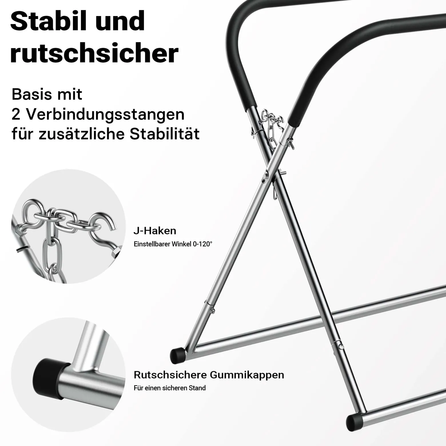 Wiltec Klappbarer Windschutzscheibenständer, höhenverstellbar 80-100 cm, belastbar bis 75 kg, Reparaturständer, Scheibenbock, Lackierständer