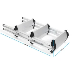 Wiltec Klappleiter aus Aluminium bis 150 kg, beidseitig nutzbare Trittleiter, Aluleiter 73 cm mit 3 Stufen, Stehleiter mit rutschfester Trittfläche