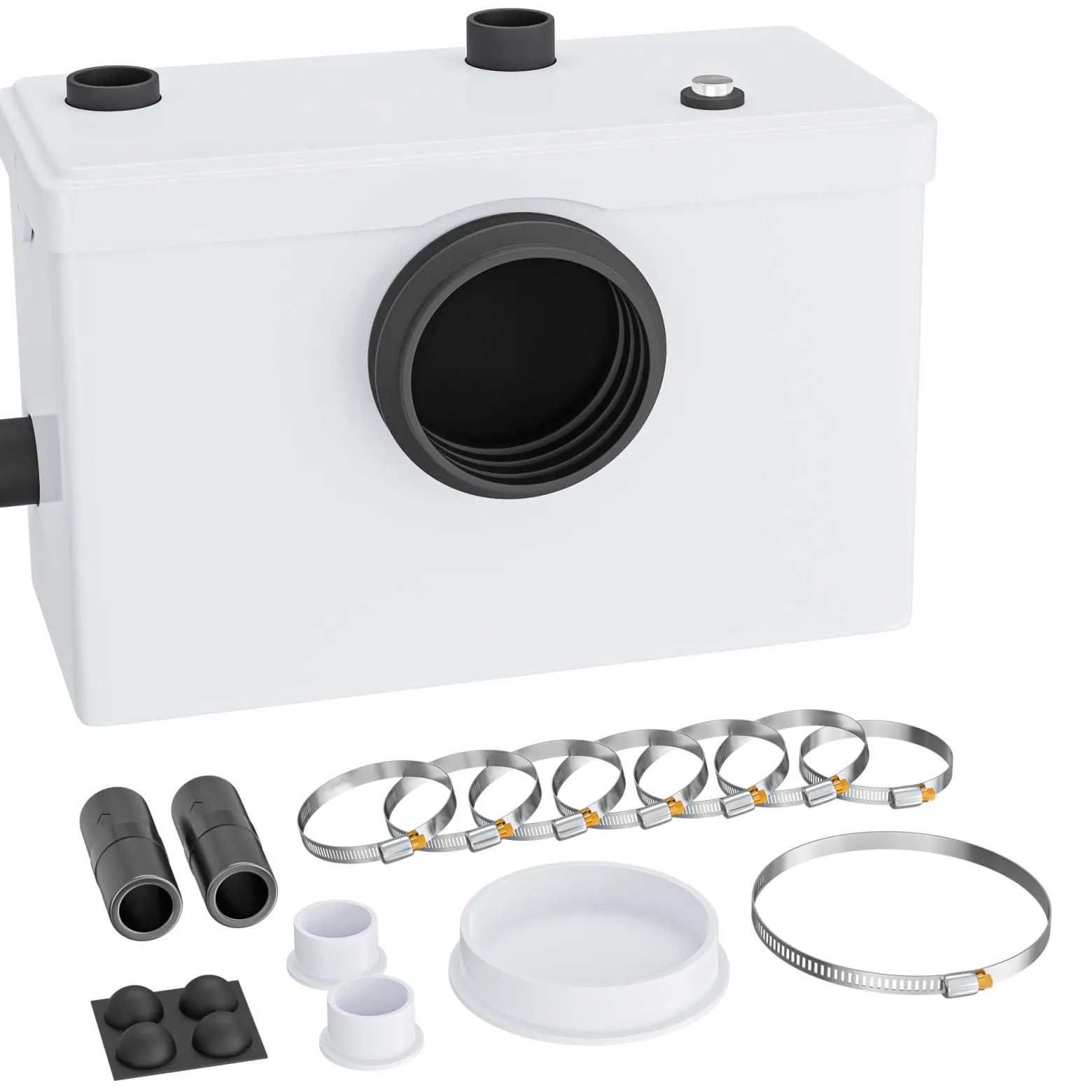 Wiltec 3/1 Kleinhebeanlage 600 W mit Häcksler, Hebeanlage bis 10 m Höhe, Abwasserhebeanlage mit 3 Einlässen, für WC und Dusche
