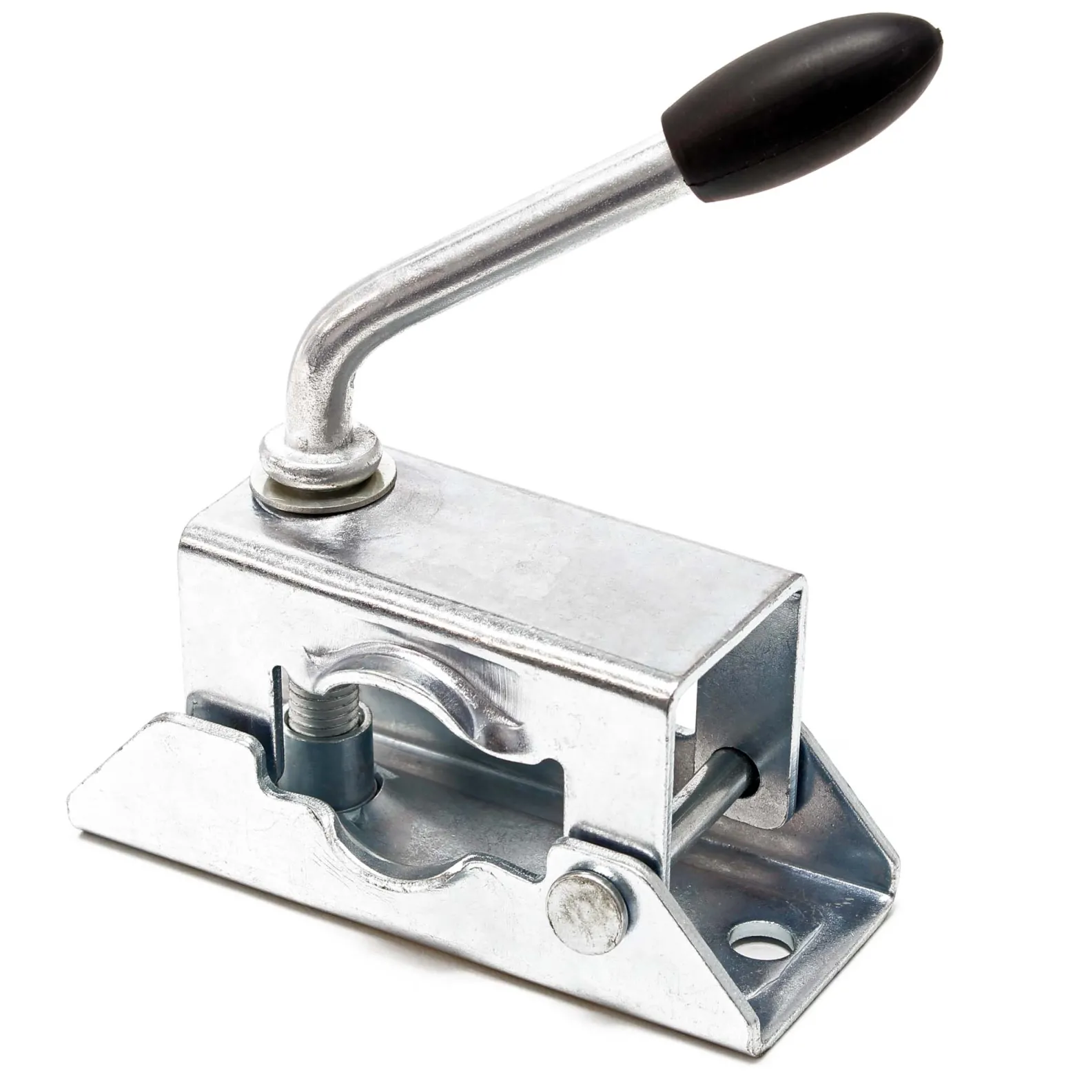 Wiltec Klemmhalter für Anhänger Stützrad bis ø48 mm, Klemmschelle mit Klappknebel Bügelklemme Klemmbügel