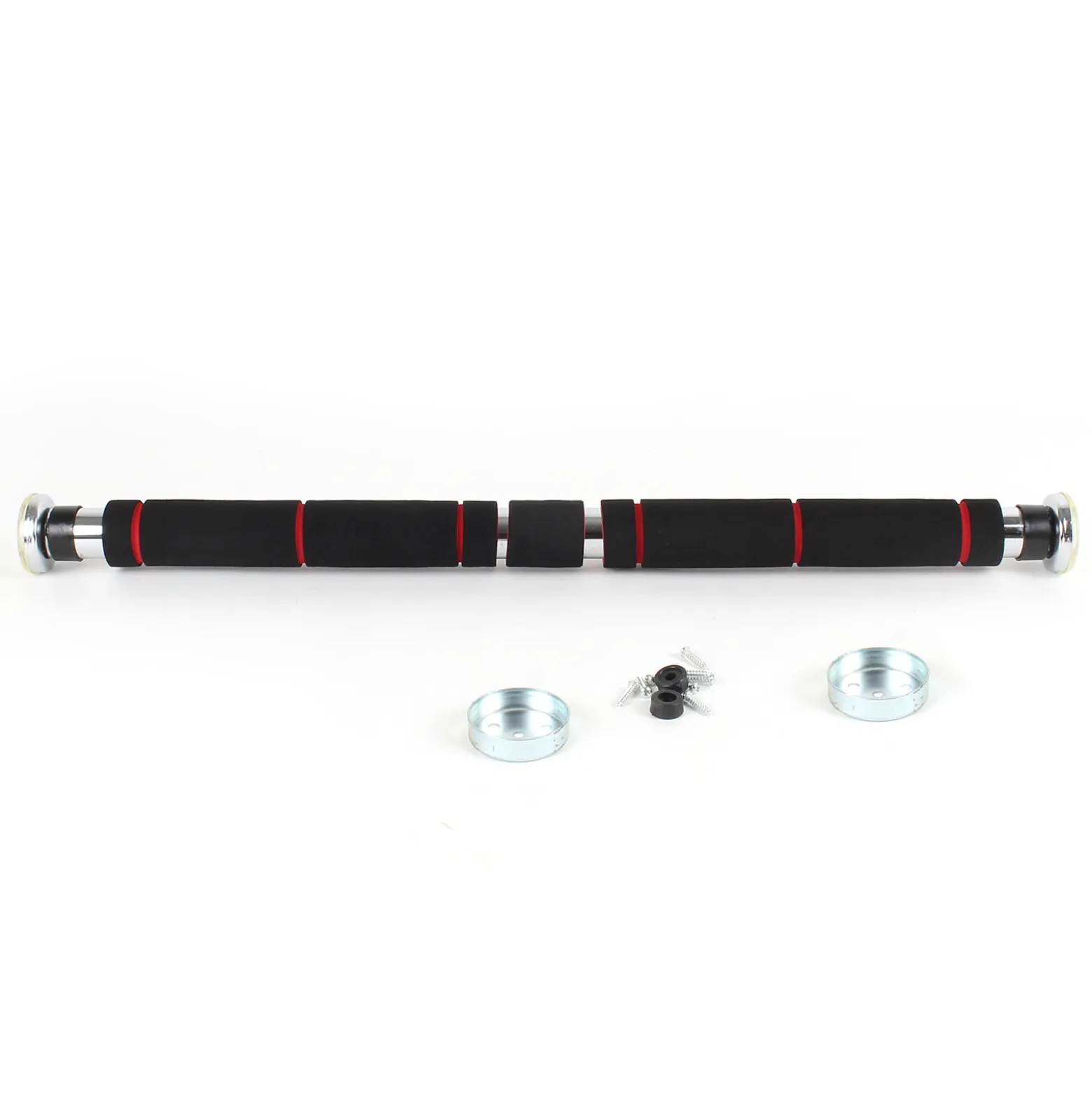 Wiltec Klimmzugstange aus Stahl, max. 100 kg, für Türrahmen 62-85 cm, Reckstange mit Softgrip, Turnstange, Türreck, Krafttraining