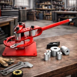 Wiltec Kompaktes Biegegerät 255 x 1250 x 235 mm, Biegemaschine für Flachstahl, Baustahl, Rundstahl & Vierkantstahl mit 7 Matrizen 25,4-76,2 mm