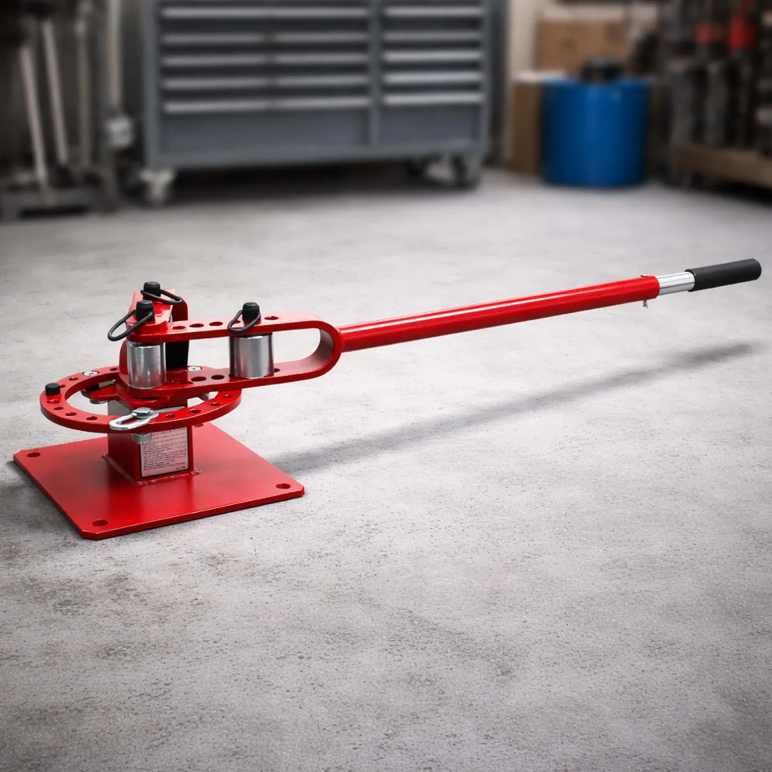 Wiltec Kompaktes Biegegerät 255 x 1250 x 235 mm, Biegemaschine für Flachstahl, Baustahl, Rundstahl & Vierkantstahl mit 7 Matrizen 25,4-76,2 mm