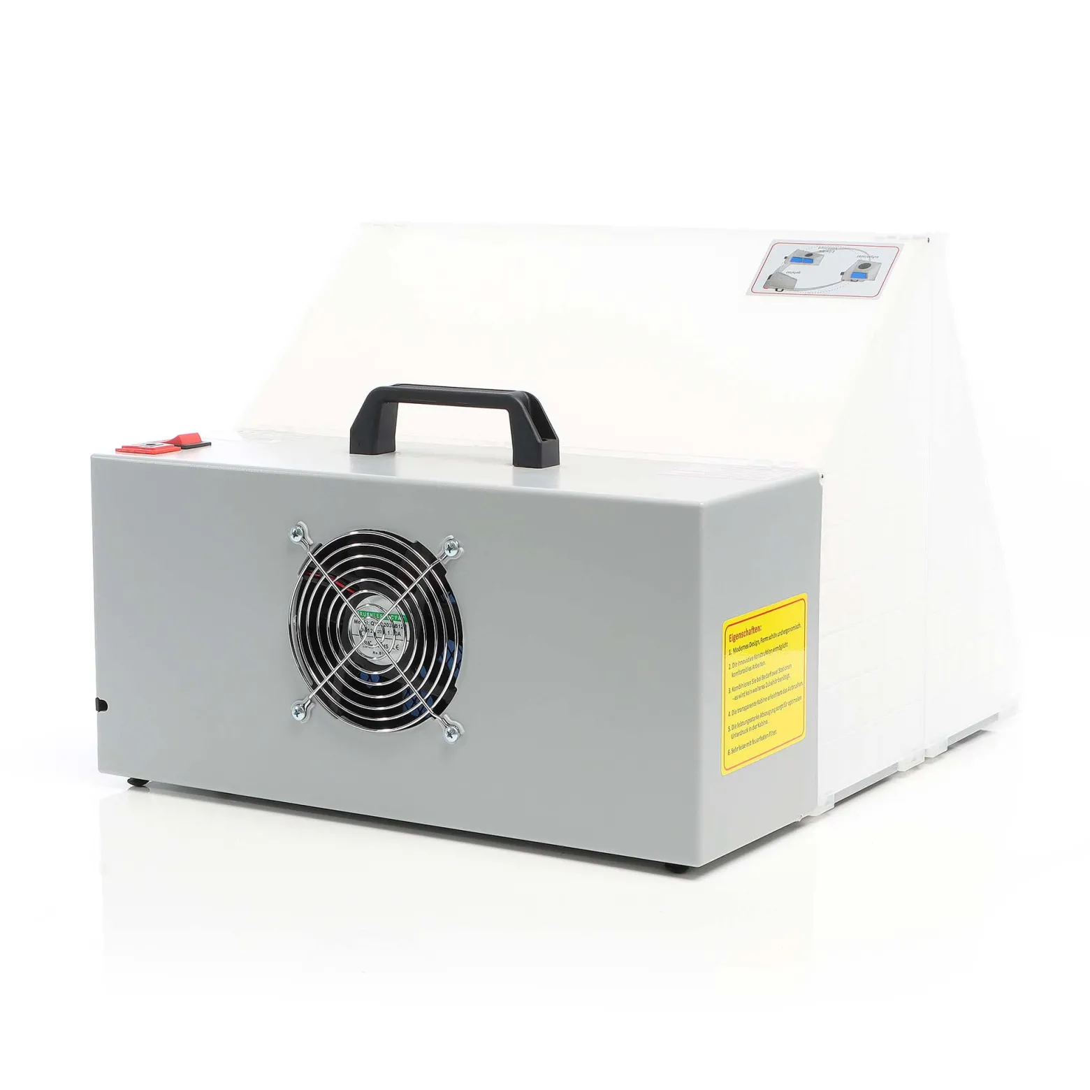 Wiltec Komplett Set Airbrush Absauganlage 4 m³/min, nur 52 dB, zur Absaugung von Farbe Farbnebel Sprühnebel, Filter erweiterbar, mit Abluft und Ersatzfilter, Lackierkabine für Airbrush-Arbeiten