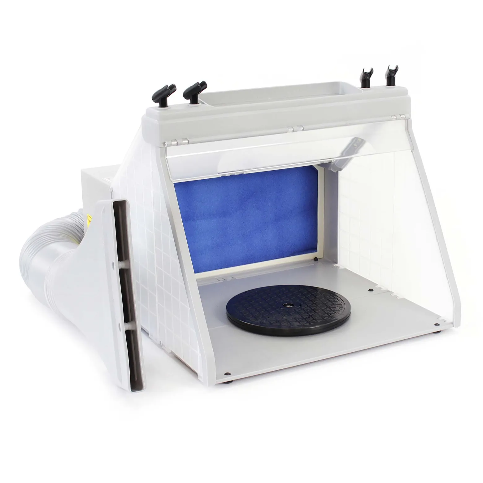 Wiltec Komplett Set Airbrush Absauganlage 4 m³/min, nur 52 dB, zur Absaugung von Farbe Farbnebel Sprühnebel, Filter erweiterbar, mit Abluft und Paint Station, Lackierkabine für Airbrush-Arbeiten