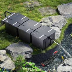 Wiltec Komplettset: CBF-350C Teichfilter bis 90000 L Teichfilteranlage als Durchlauffilter, CUV-224 Teichklärer UVC Klärer mit 24 Watt UV-C Leistung