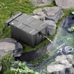 Wiltec Komplettset: CBF-550 Teichfilter bis 60000 L Teichfilteranlage Durchlauffilter, NEO10000 Teichpumpe 10000l/h 80W, CUV-236 Teichklärer 36W, 10m Teichschlauch 38 mm, Schlauchschellen W1 44-47mm