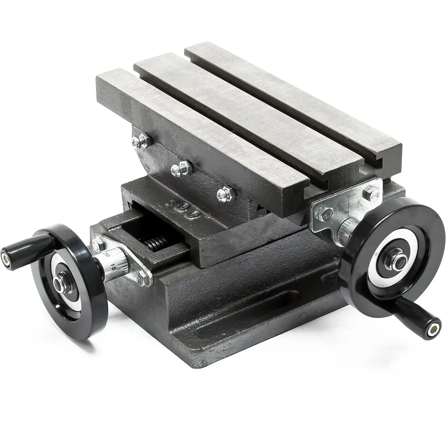Wiltec Kreuztisch 220x100 mm, Frästisch Mit 120 mm X-Achse, 90 mm Y-Achse, Koordinatentisch Aus Gusseisen, Bohrtisch, Fräsständer