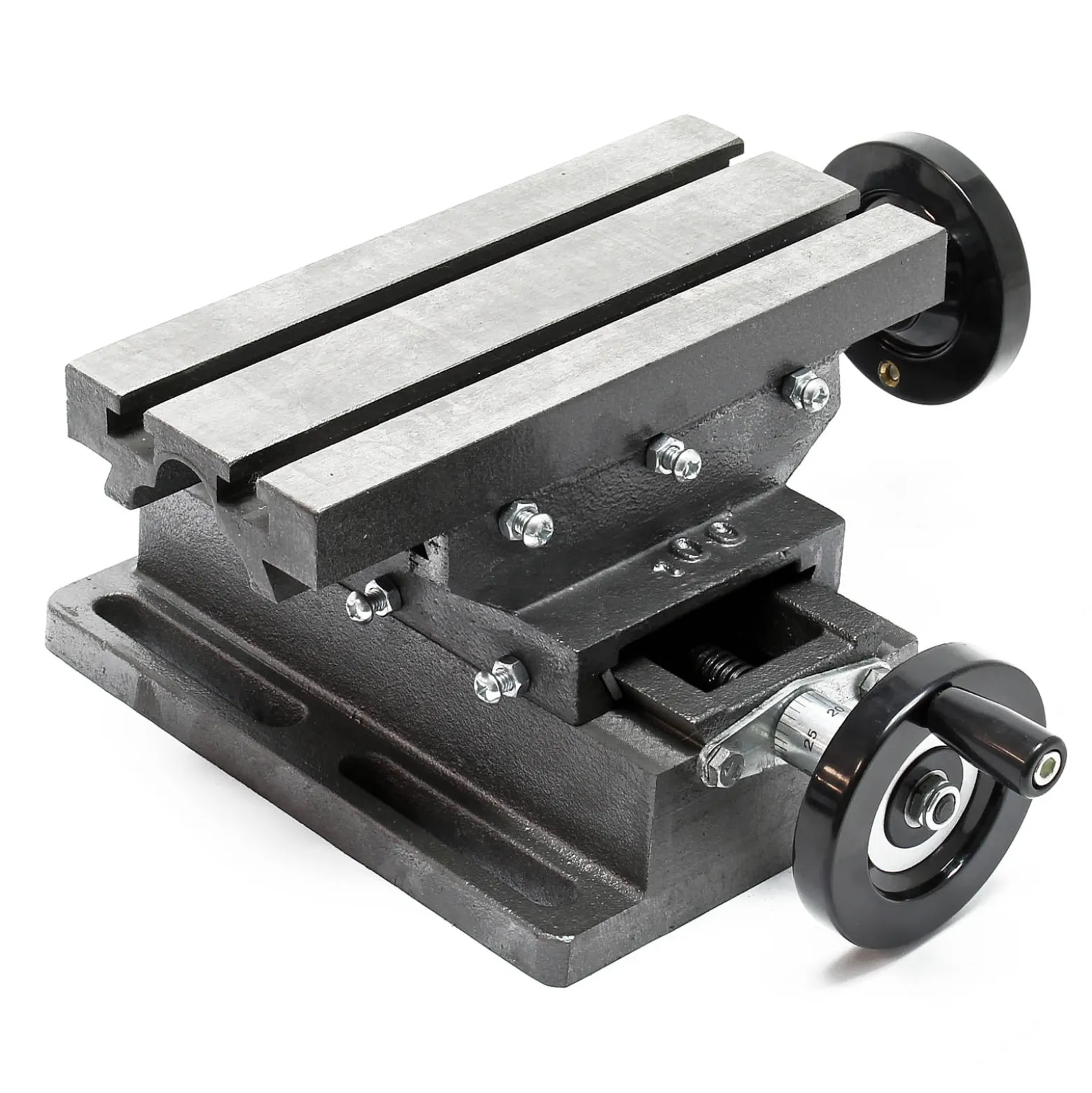 Wiltec Kreuztisch 220x100 mm, Frästisch Mit 120 mm X-Achse, 90 mm Y-Achse, Koordinatentisch Aus Gusseisen, Bohrtisch, Fräsständer