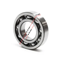 Wiltec Kugellager P6 6207 für LIFAN 6,5-13 PS Motor – Stahl – Ø35 mm ID, Ø72 mm AD – Benzinmotor Ersatzteil für Ölbadkupplung – Einzylinder für Kleinmaschinen & Karts, 4-Takt Motor & OHV