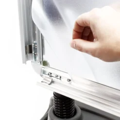 Wiltec Kundenstopper DIN A1 – 790 x 500 x 1145 mm – beidseitig – mit Wassertank, Federn und Alu-Rahmen – Plakatständer Werbeaufsteller Werbetafel – hellgrau