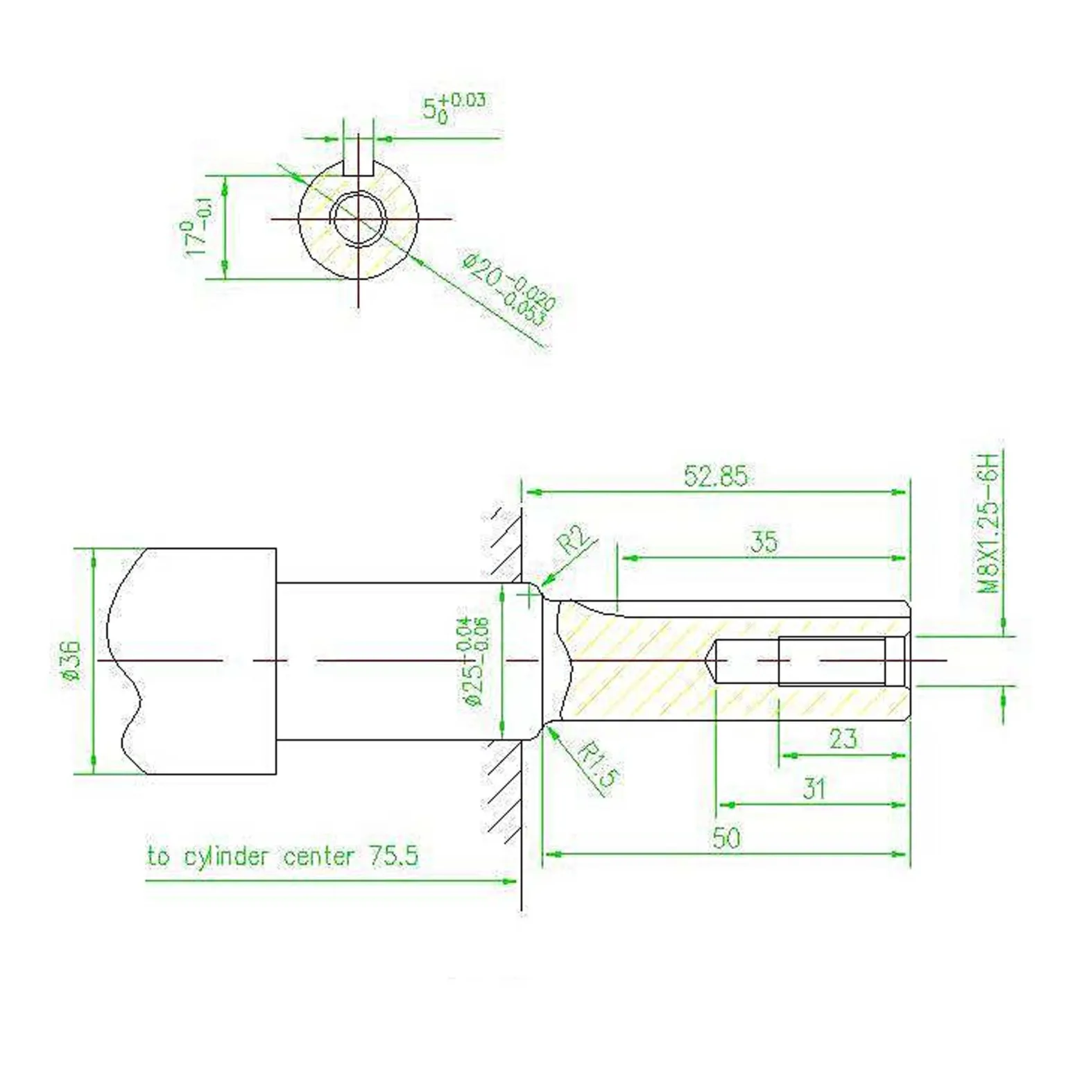 Wiltec Kurbelwelle 20 mm für LIFAN 6,5 PS Motor – Benzinmotor Ersatzteil Kurbel Welle – Einzylinder für Kleinmaschinen & Karts, 4-Takt Motor & OHV Ventilsteuerung