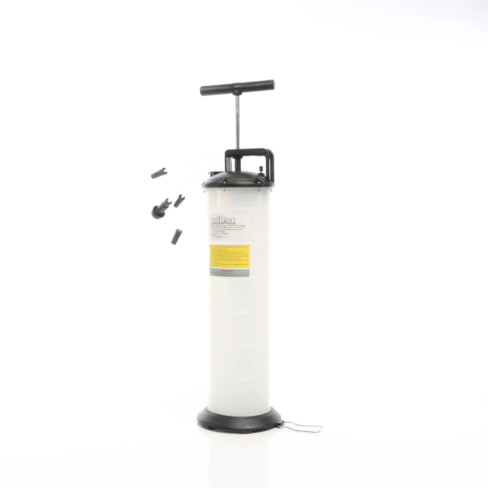 Wiltec Ölabsaugpumpe 7 Liter zum Motorölwechsel, Handpumpe zur Ölabsaugung und für andere Flüssigkeiten inklusive 3 Schläuche, manuelle Pumpe