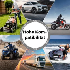 Wiltec Ladegerät 6-12 V, Batterieladegerät mit variabler Stromstärke 3–10A, 10-150 Ah für Autobatterie Kfz und Motorrad, intelligenter Lader mit LCD-Display und Tragegriff
