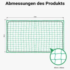 Wiltec Ladungssicherungsnetz 3x6 m Grün Masche 4,5x4,5 cm Stärke 3 mm Polypropylen Transportnetz für Anhänger mit Randkordel Polypropylen Witterungsbeständig Ladung Sicherheit