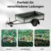 Wiltec Ladungssicherungsnetz 5x3 m Grün Masche 4,5x4,5 cm Stärke 3 mm Polypropylen Transportnetz für Anhänger mit Randkördel Witterungsbeständig Ladung Sicherheit