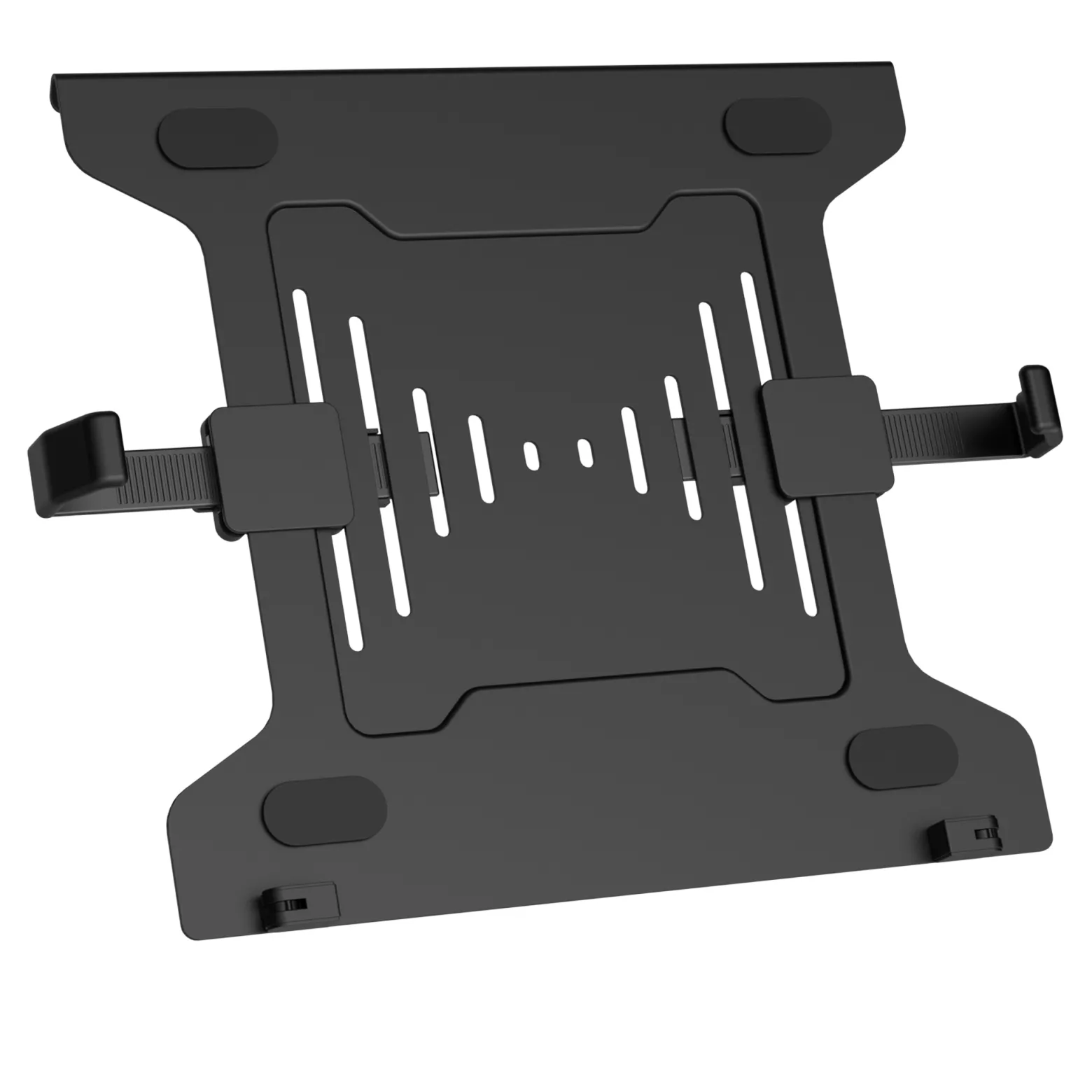 Wiltec Laptopablage für Monitorhalter, Laptopständer aus Stahl mit Breitenanpassung, Laptophalter kompatibel mit VESA 100 x 100 und 75 x 75, Notebook Halterung mit Rutschschutz