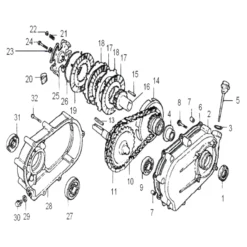 Wiltec Ölbadkupplung Q2 25 mm für LIFAN 8-15 PS Motor – GX240 390 – 188er Reihe – Benzinmotor Ersatzteil Fliehkraftkupplung – Einzylinder für Kleinmaschinen & Karts, 4-Takt Motor & OHV